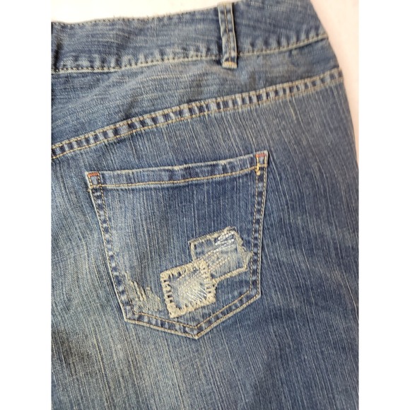 Lane Bryant Distinctly Boot Cut Jeans Sz 20 Patchwork Distressed Stretch NWT - Picture 9 of 12